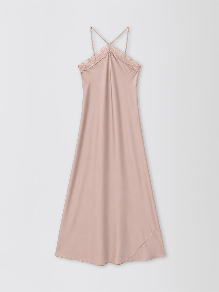 Luxury Satin Lace Slip Dress