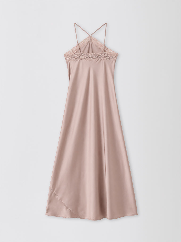 Luxury Satin Lace Slip Dress