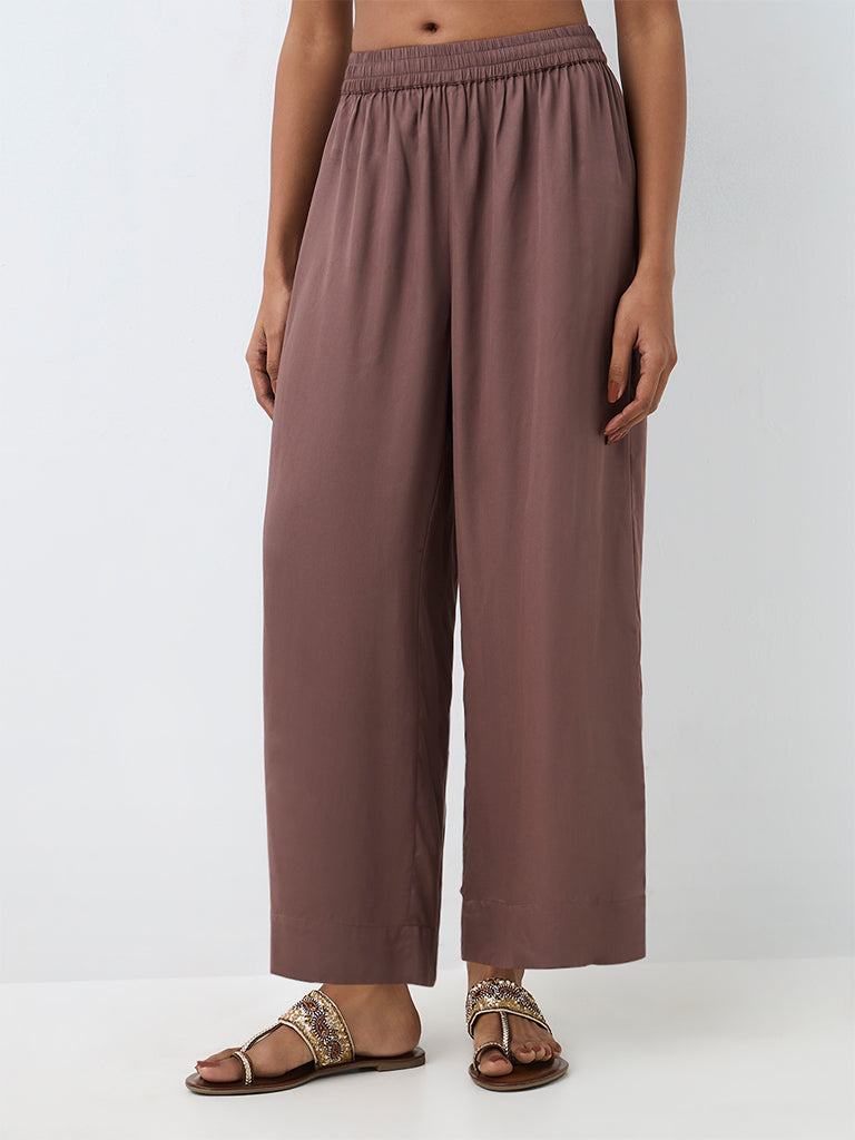 Zuba Brown Solid Pants