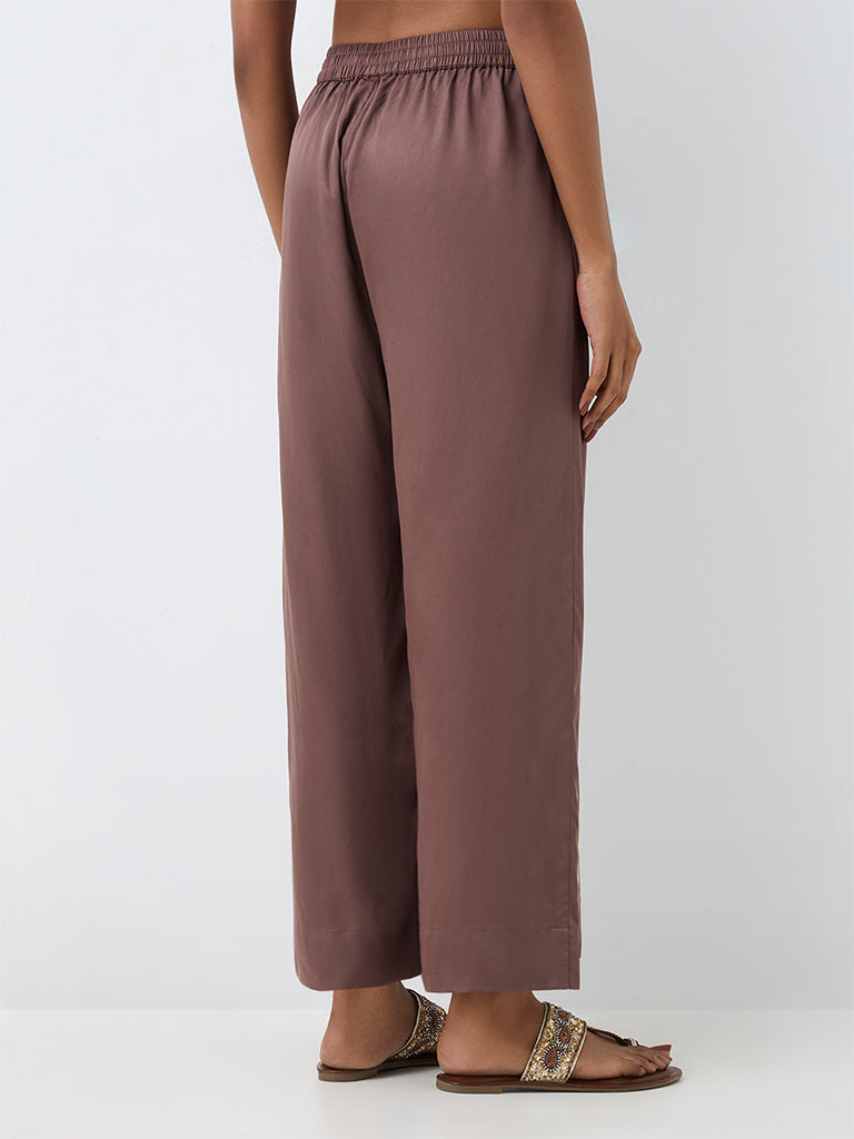 Zuba Brown Solid Pants