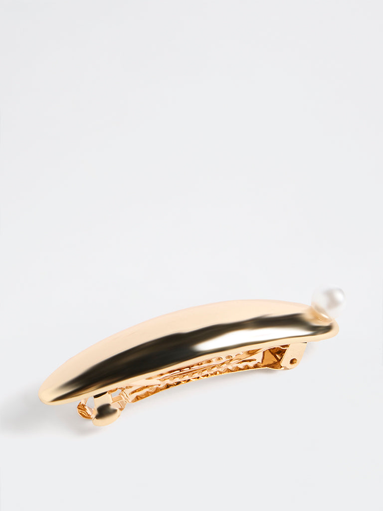Westside Accessories Gold Pearlescent Hair Barrette Clip