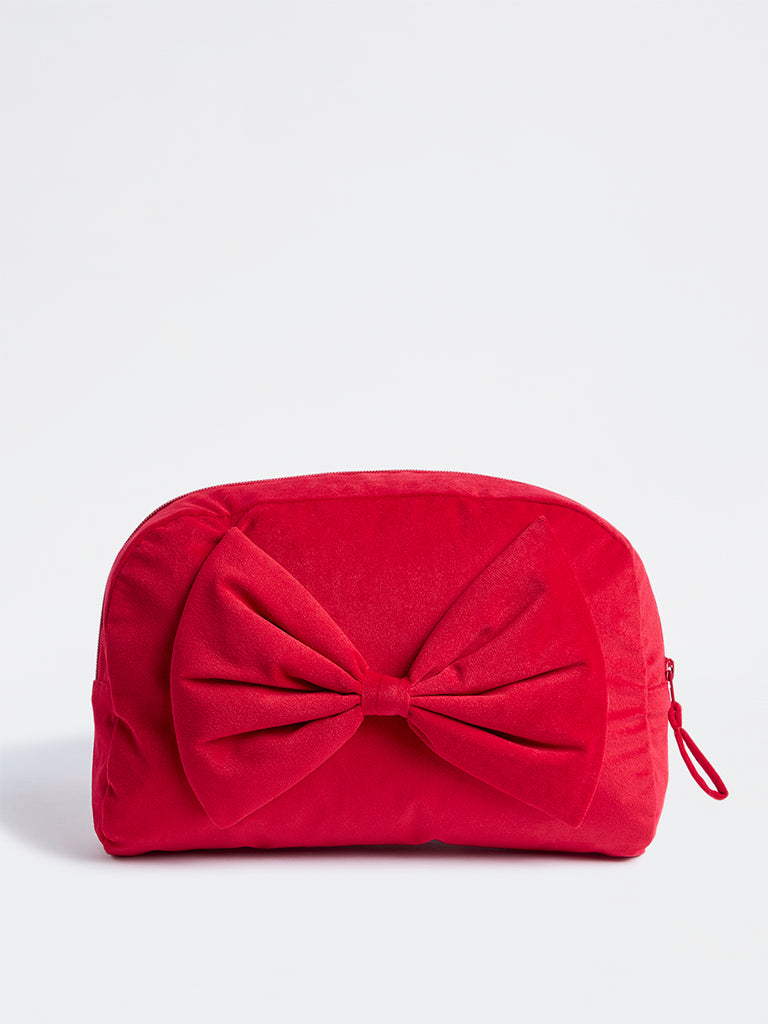 Westside Home Red Bow Design Xmas Pouch