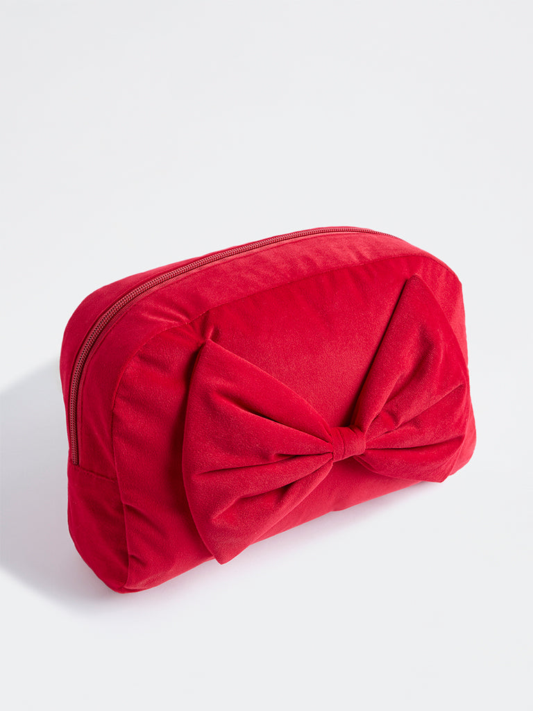 Westside Home Red Bow Design Xmas Pouch