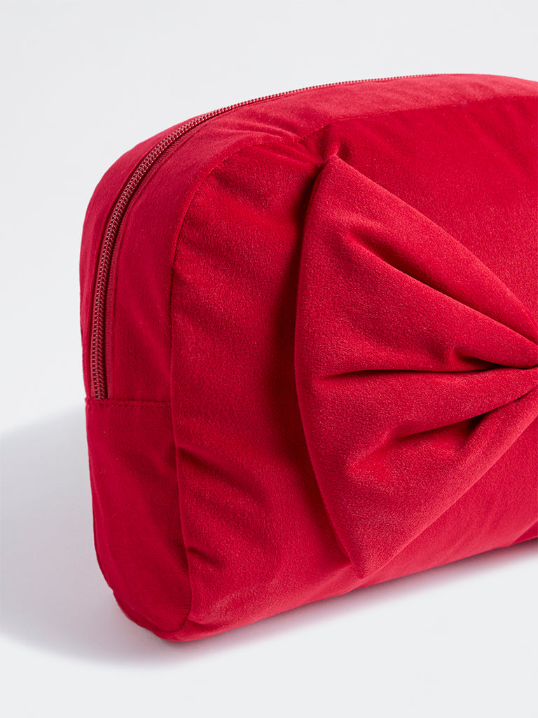 Westside Home Red Bow Design Xmas Pouch