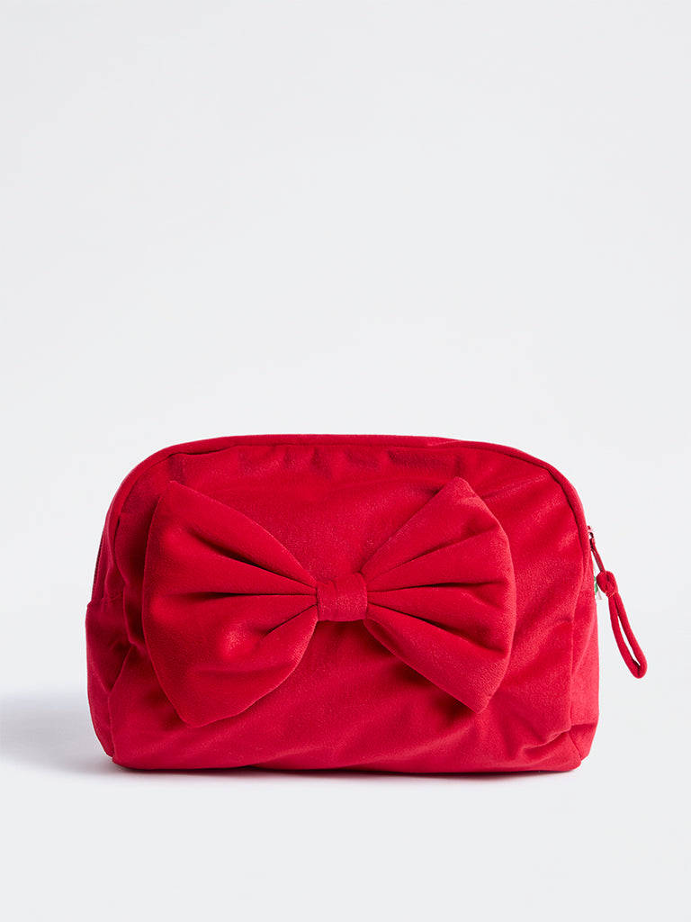 Westside Home Red Bow Design Xmas Pouch