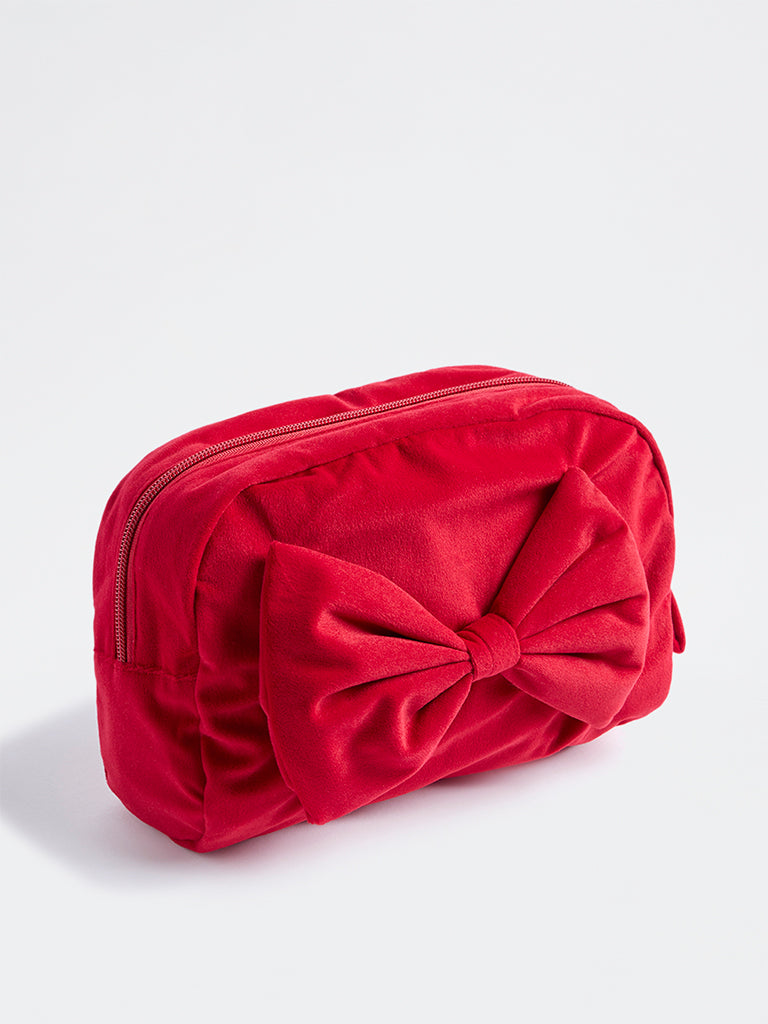 Westside Home Red Bow Design Xmas Pouch