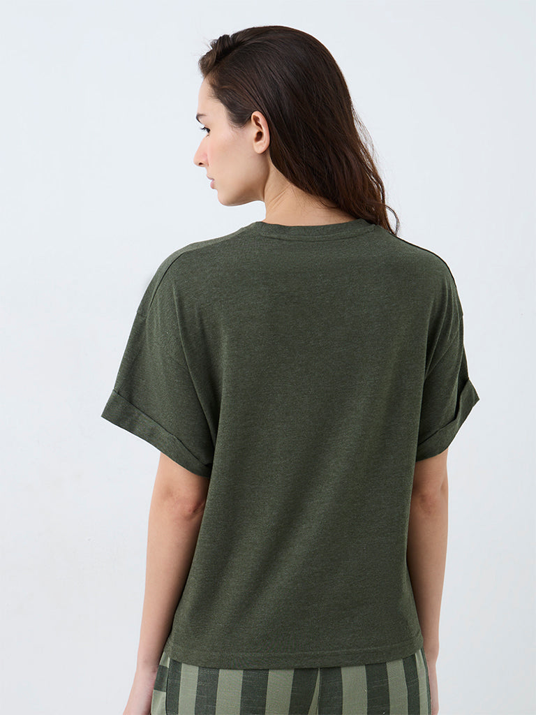Wunderlove Dark Green Melange T-Shirt