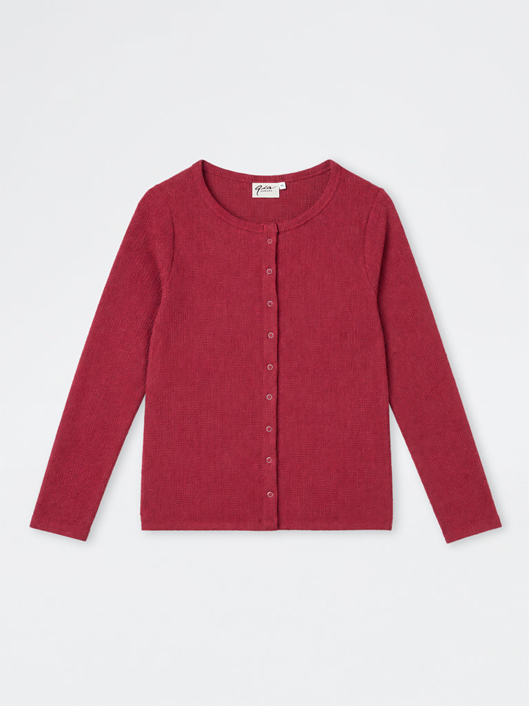Gia Red Knitted Cardigan