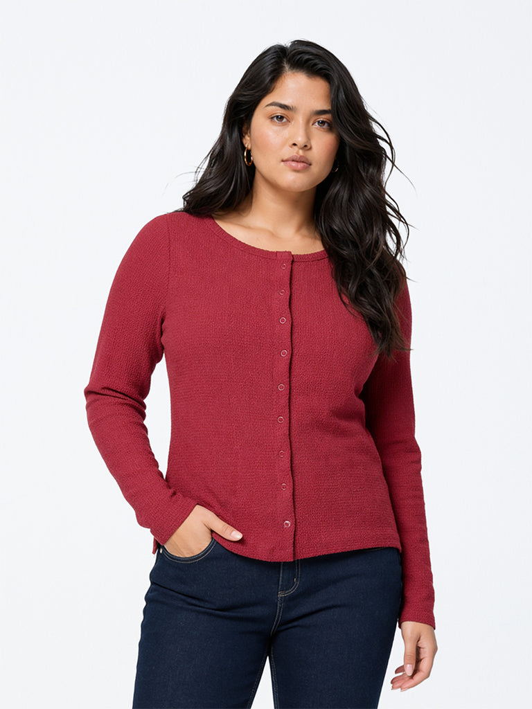 Gia Red Knitted Cardigan