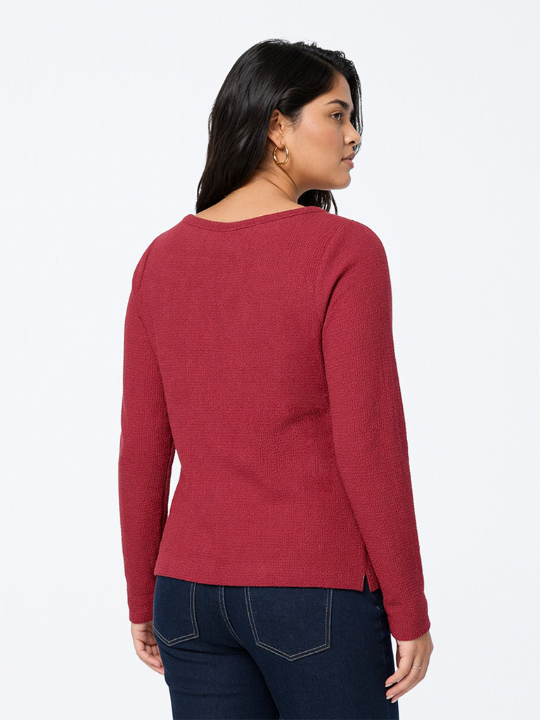 Gia Red Knitted Cardigan
