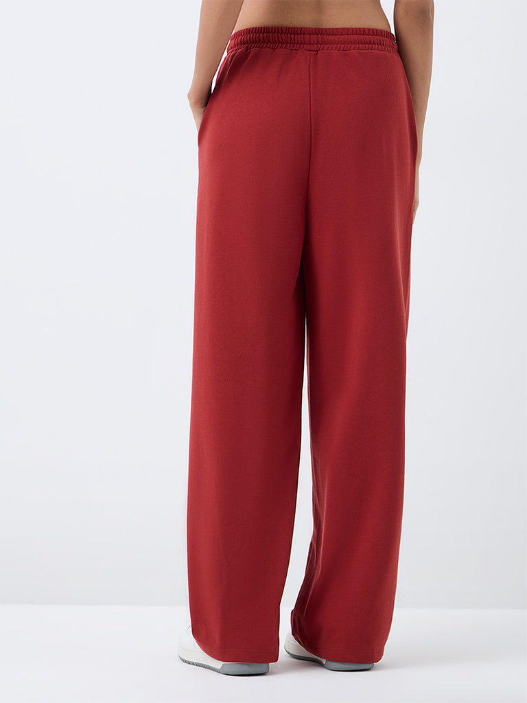 Nuoflexx Rust Solid High-Rise Track Pants