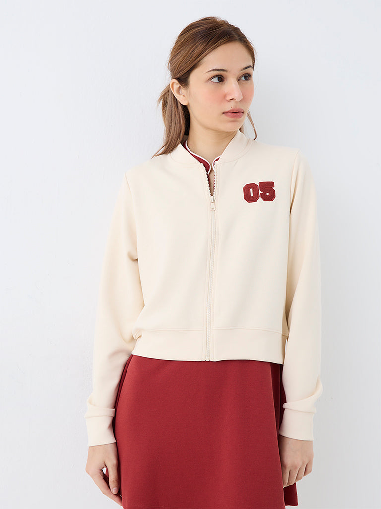 Nuoflexx Light Beige Numerical Design Jacket