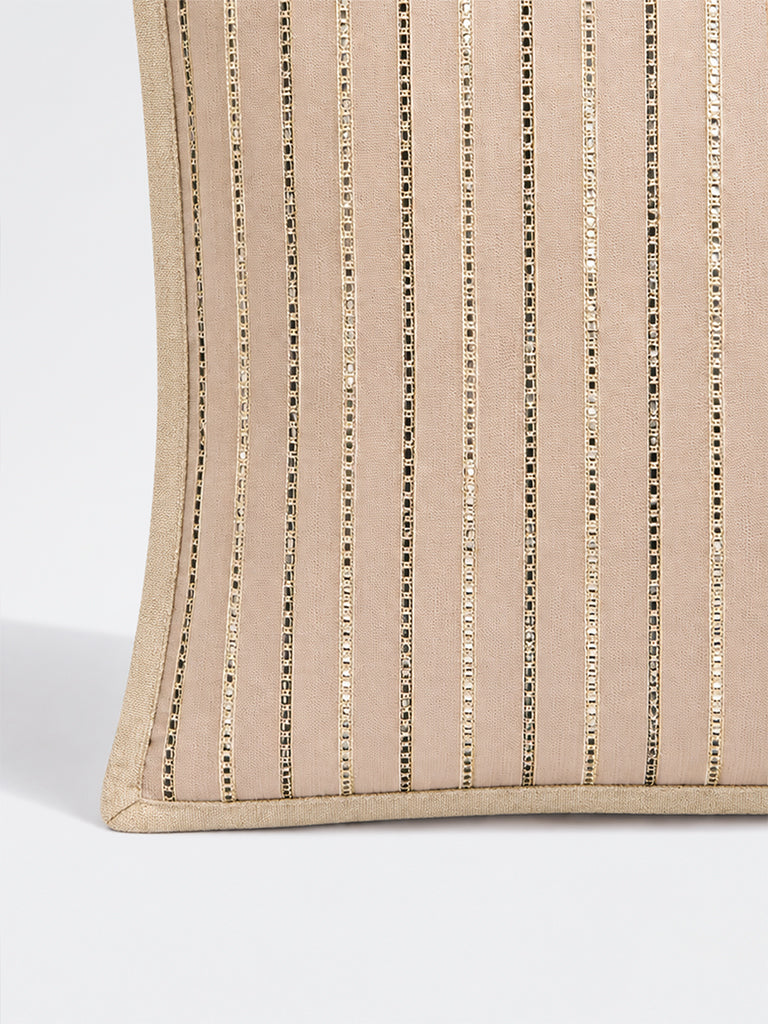 Westside Home Light Pink Dori Embroidered Cushion Cover