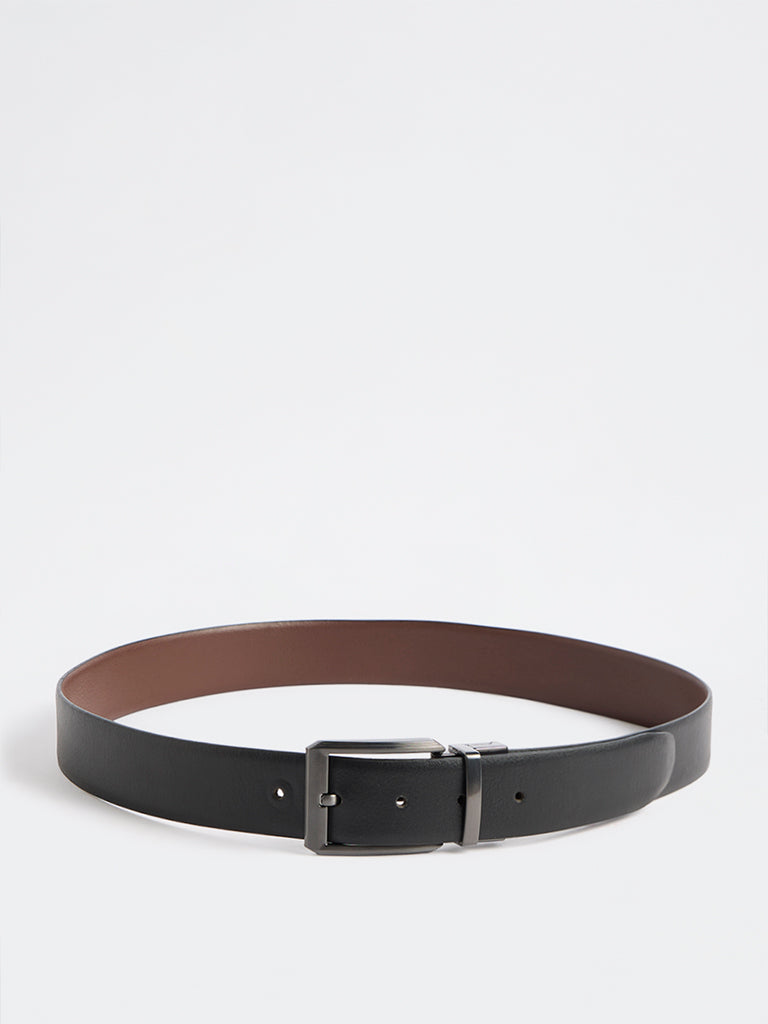 WES Formals by Westside Black Rectangular Buckle Belt