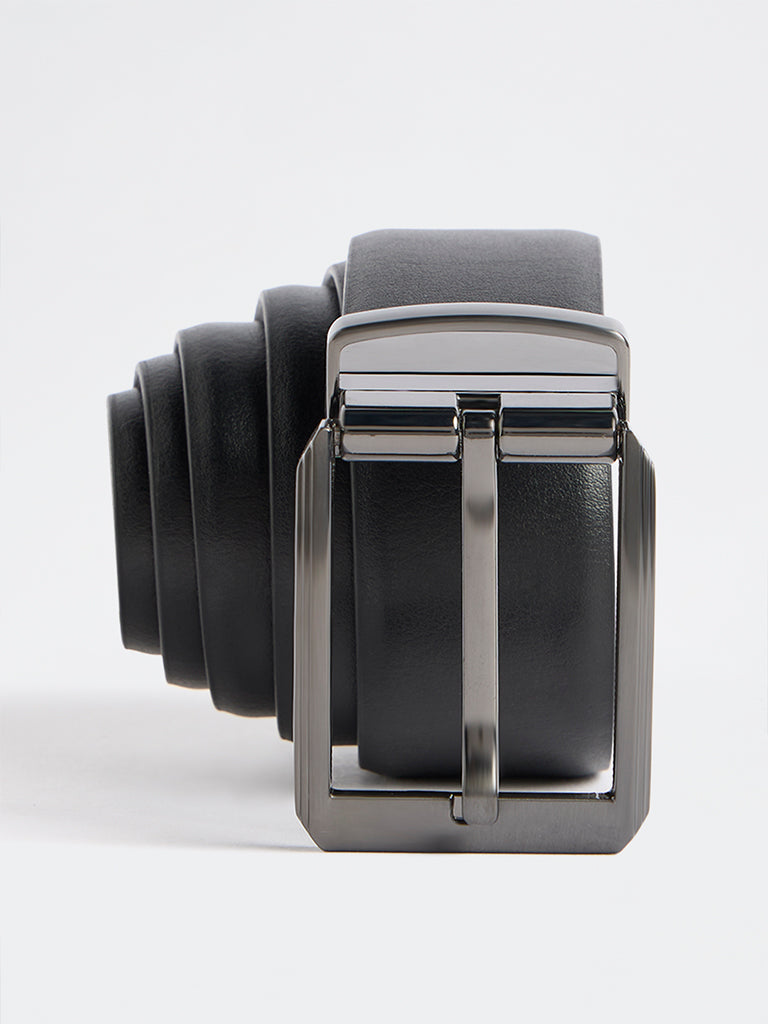 WES Formals by Westside Black Rectangular Buckle Belt