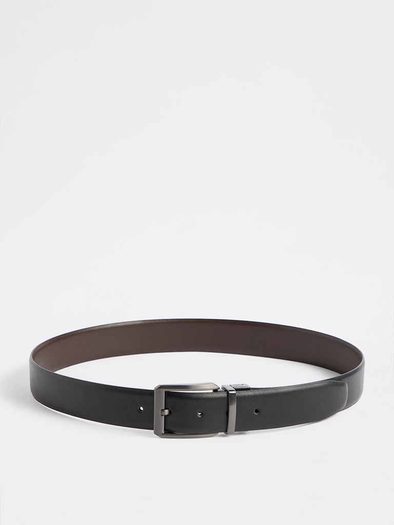 WES Formals by Westside Black Rectangular Buckle Belt