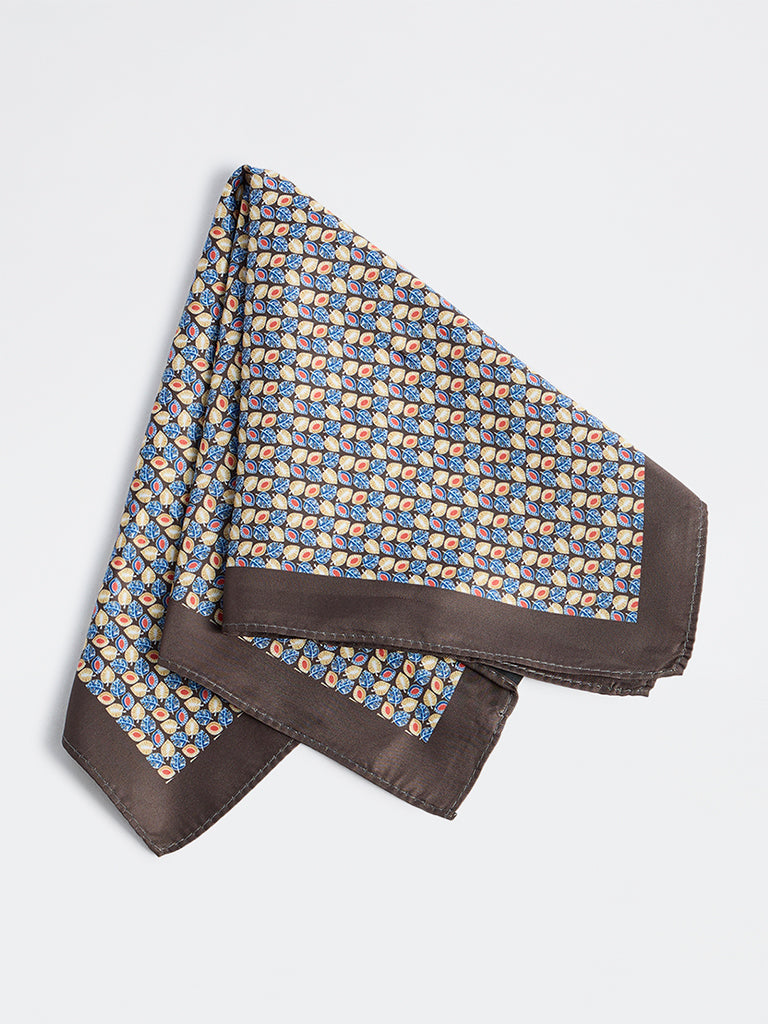 WES Formals Multicolour Foliage Printed Pocket Square
