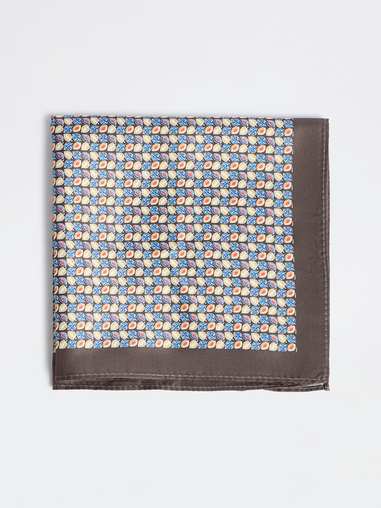 WES Formals Multicolour Foliage Printed Pocket Square