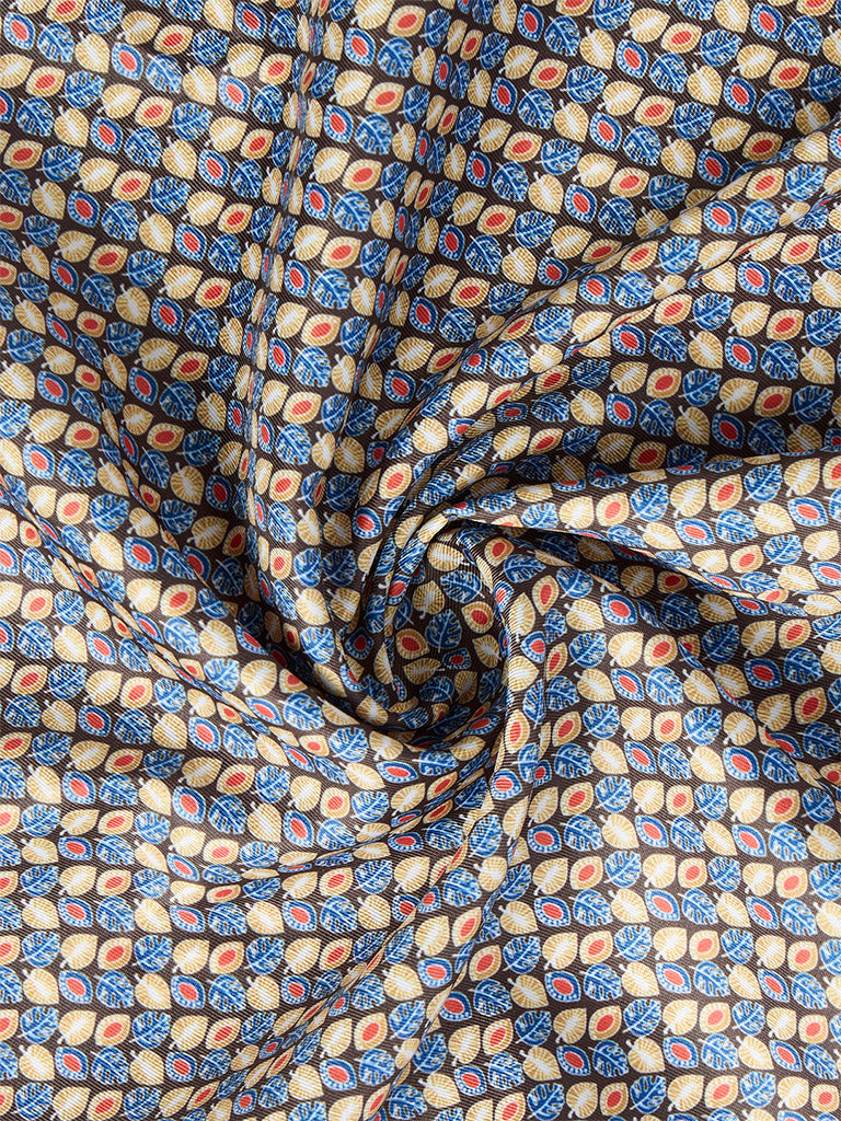 WES Formals Multicolour Foliage Printed Pocket Square