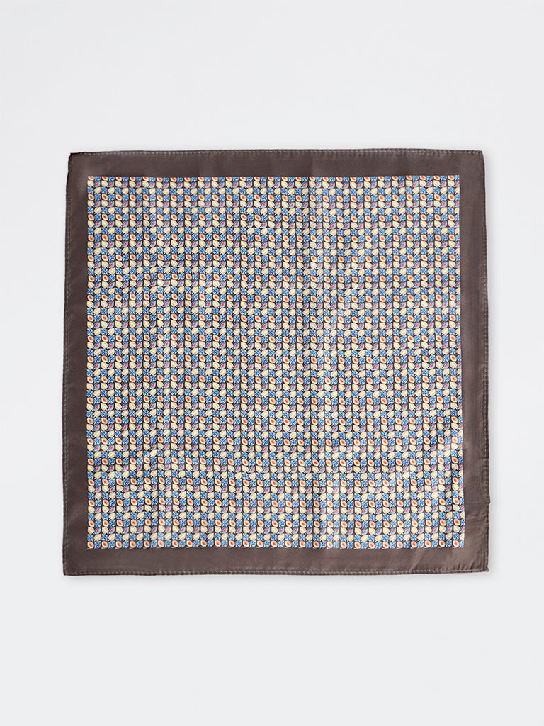 WES Formals Multicolour Foliage Printed Pocket Square