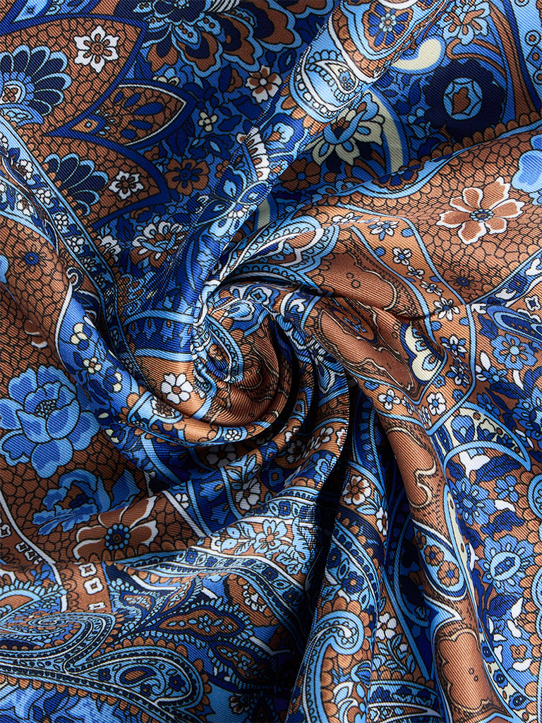 WES Formals Multicolour Floral Printed Pocket Square