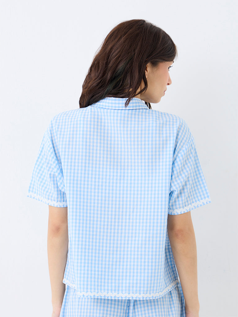 Superstar Blue Gingham Checkered Shirt