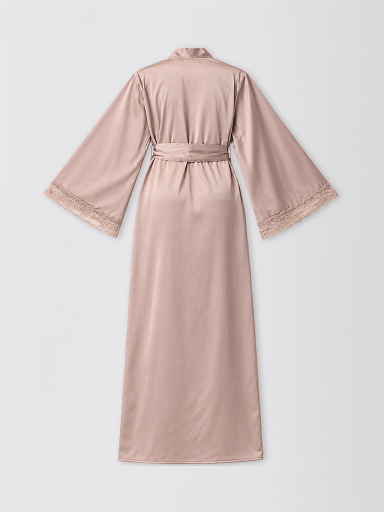 Luxury Satin Lace-Trim Robe