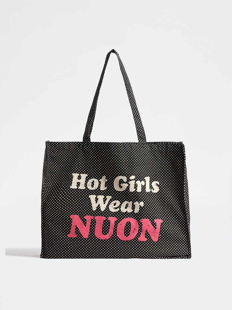 Nuon by Westside Black Text Design Tote Bag