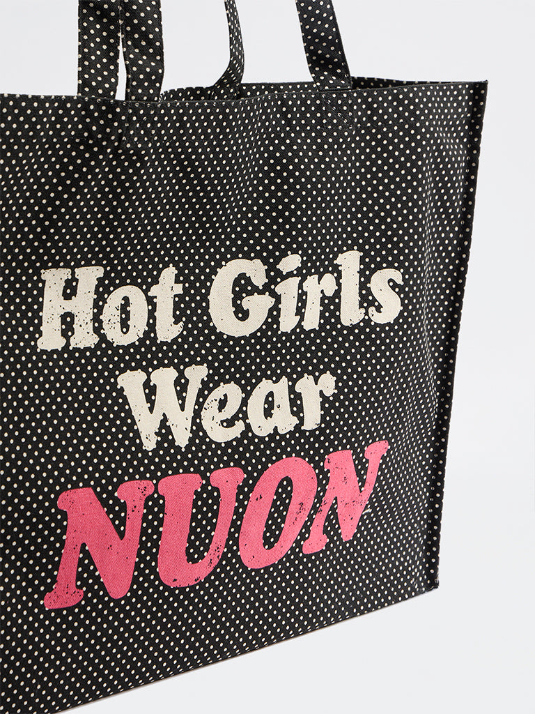 Nuon by Westside Black Text Design Tote Bag