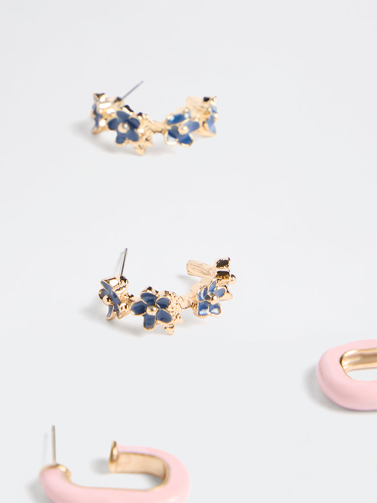 Westside Accessories Multicolour Hoop Earrings - Pack of 2