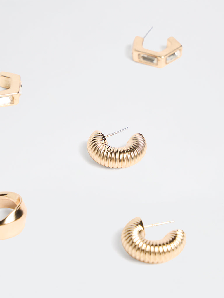 Westside Accessories Gold Multi-Hoop Earrings - Pack of 3