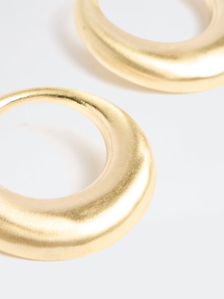Westside Accessories Gold Circular Statement Stud Earrings