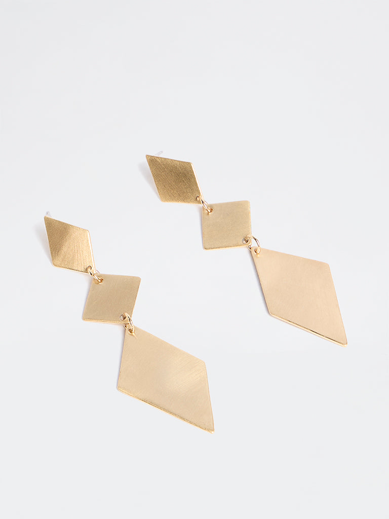 Westside Accessories Gold Geometric Statement Dangler Earrings