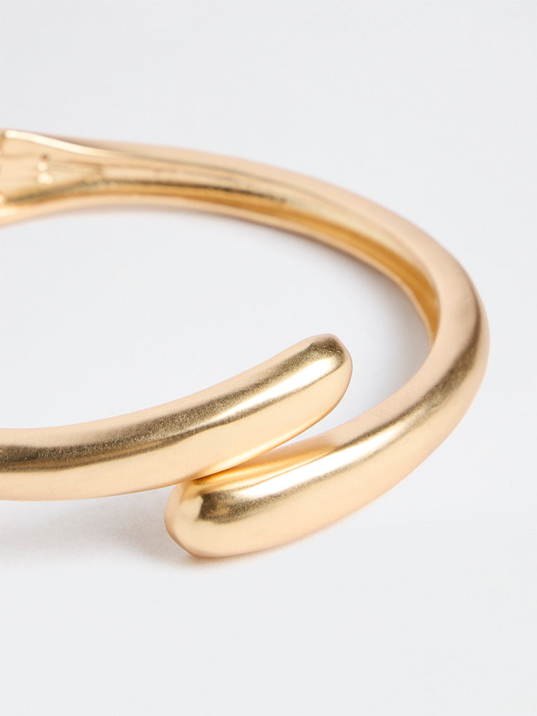 Westside Accessories Gold Statement Hinged Cuff Bracelet