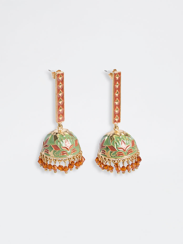 Westside Accessories Multicolour Statement Jhumki Earrings
