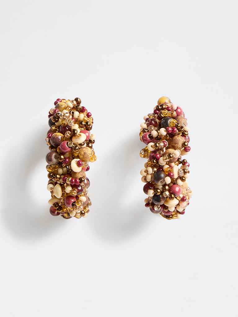 Westside Accessories Multicolor Beaded Hoop Earrings