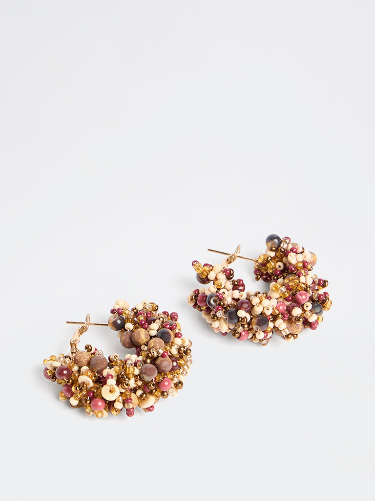 Westside Accessories Multicolor Beaded Hoop Earrings