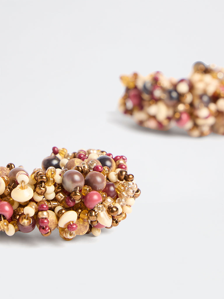 Westside Accessories Multicolor Beaded Hoop Earrings