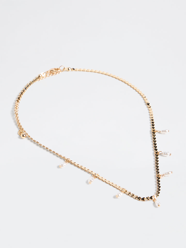 Westside Accessories Gold Pearlescent Charm Necklace
