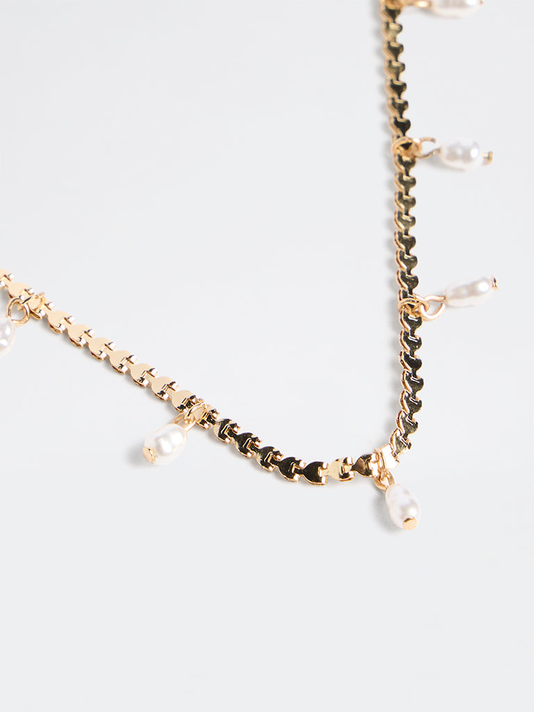 Westside Accessories Gold Pearlescent Charm Necklace
