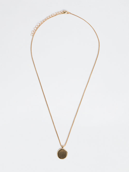 Westside Accessories Gold Sculpted Coin Pendant Necklace