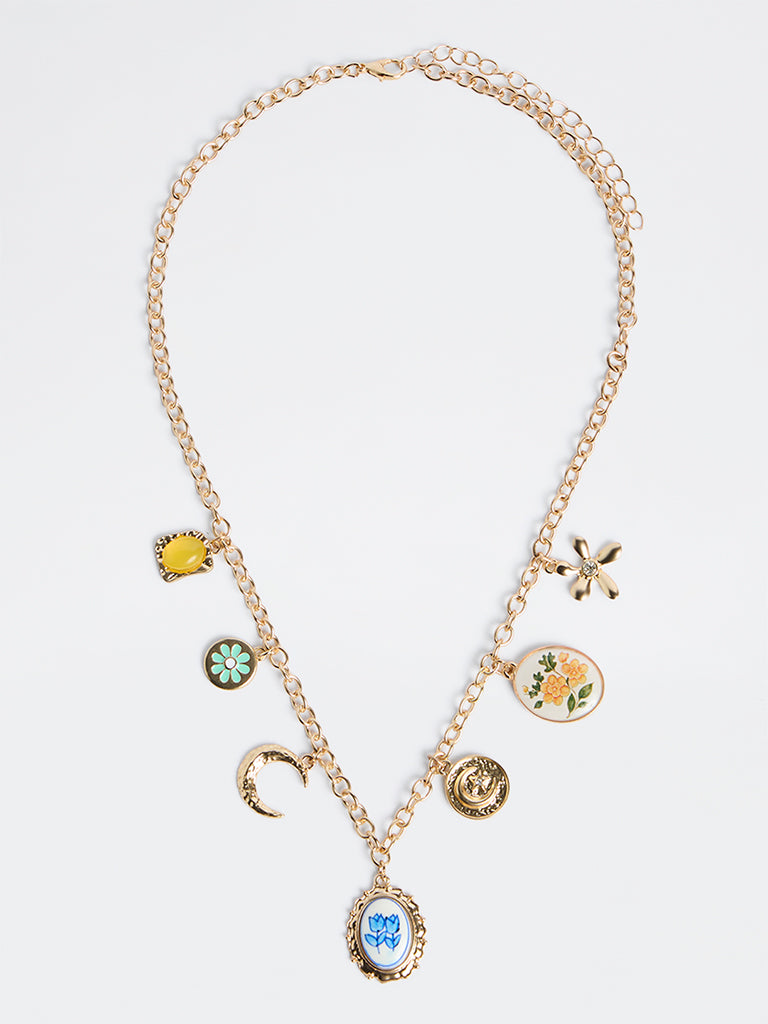 Westside Accessories Gold Multi-Charm Necklace