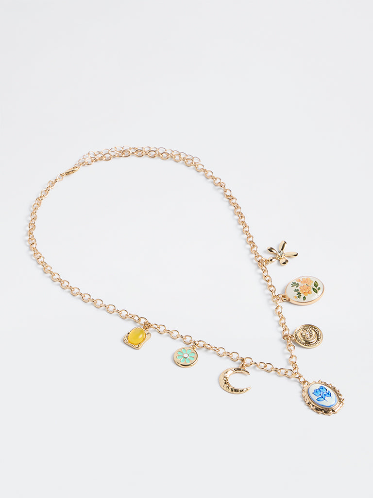Westside Accessories Gold Multi-Charm Necklace
