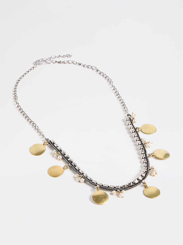 Westside Accessories Gold and Silver Multi-Charm Necklace