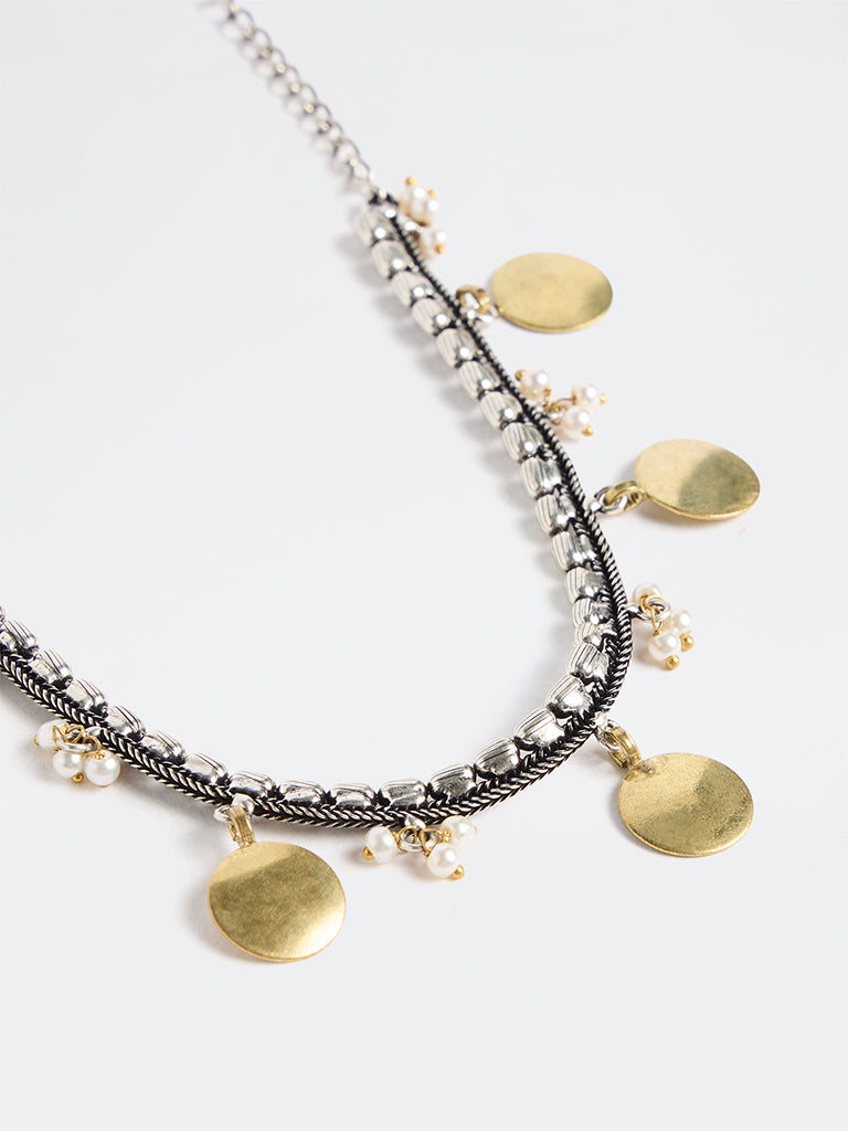 Westside Accessories Gold and Silver Multi-Charm Necklace