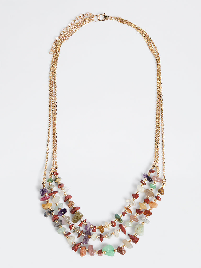 Westside Accessories Multicolour Stone 3-Layer Necklace