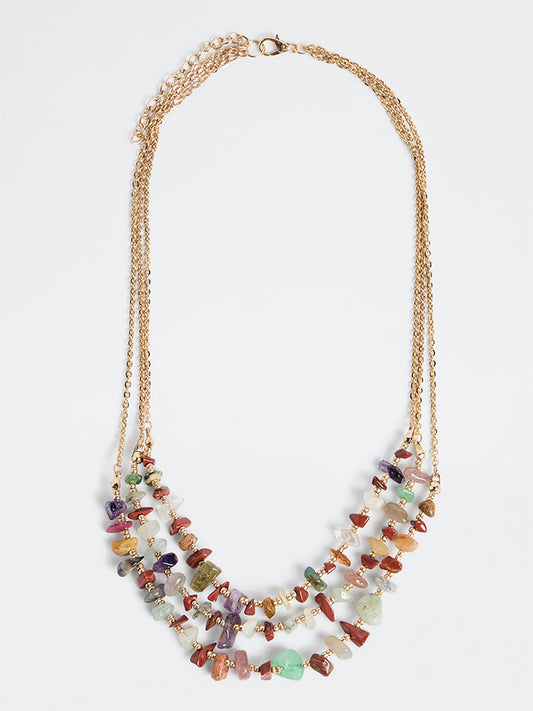 Westside Accessories Multicolour Stone 3-Layer Necklace