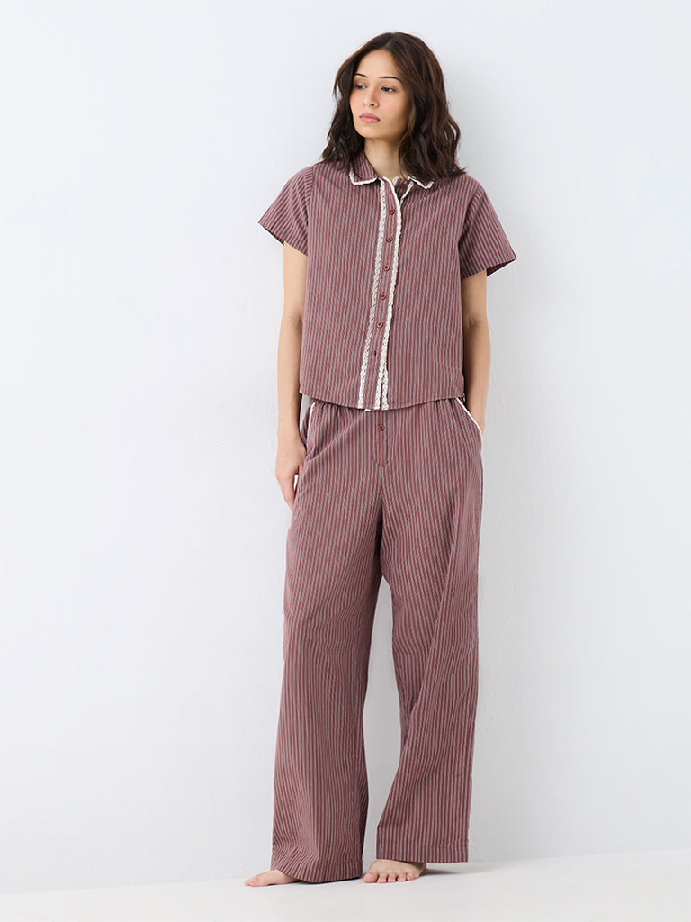 Superstar Brown Striped Shirt