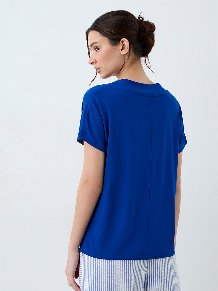 Wunderlove Blue Solid T-Shirt
