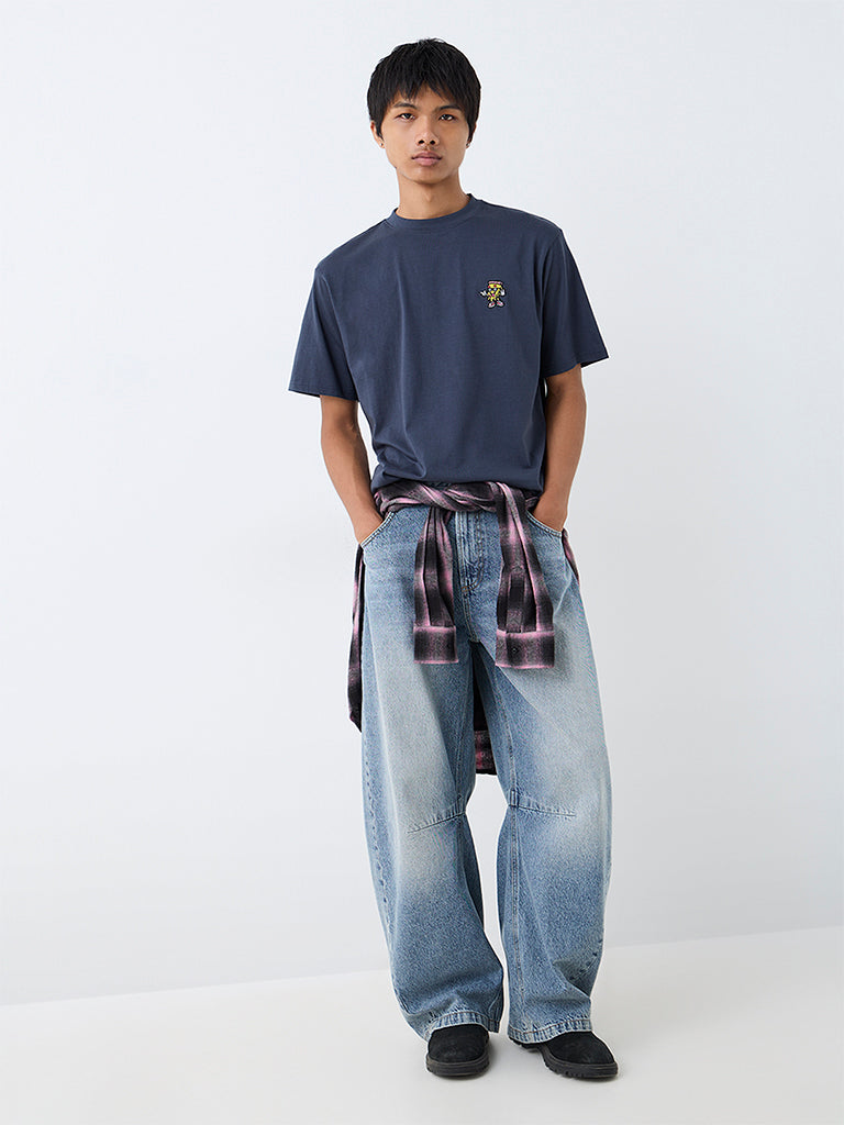 Nuon Navy Patch-Detail Relaxed-Fit Cotton T-Shirt